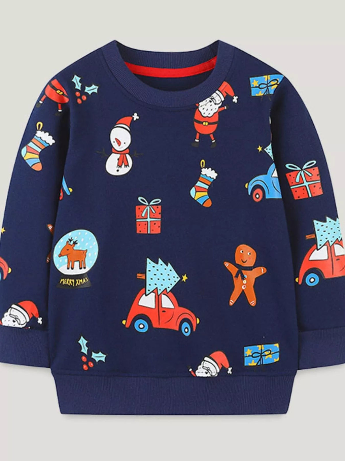 Children's Christmas Print Crew Neck Sweatshirt 