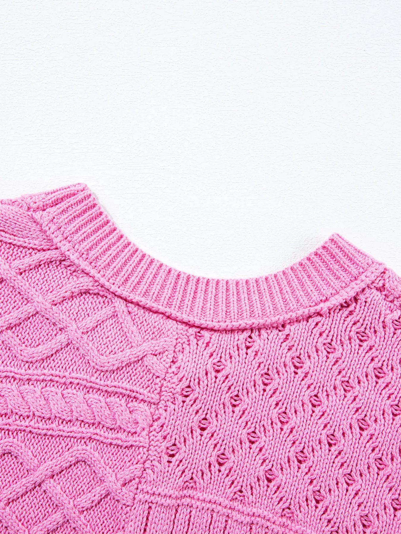 Cable Knit Dolman Sweater Vest 