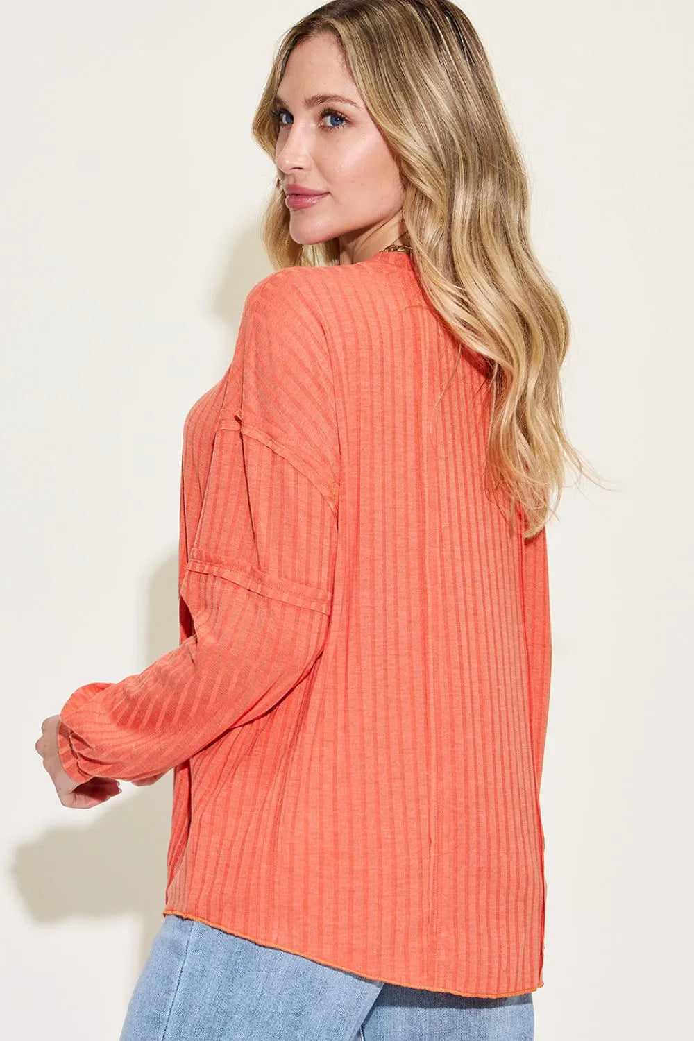Basic Bae Full Size Ribbed Round Neck Long Sleeve T-Shirt 