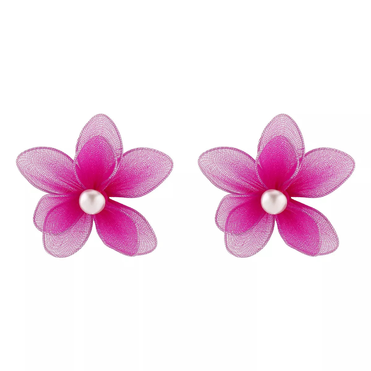 Flower Pearl Stud Earrings 