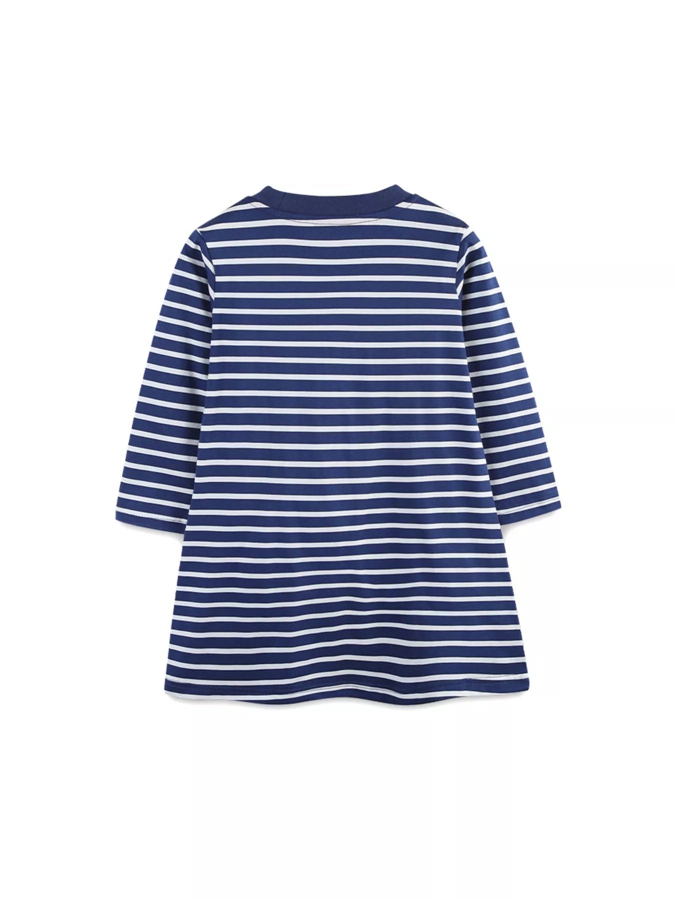 Children's Dog Striped Long Sleeve Dress 