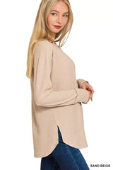 Zenana Baby Waffle Long Sleeve Top 