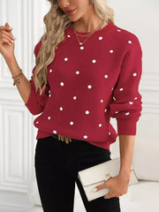 Polka Dot Long Sleeve Sweater 