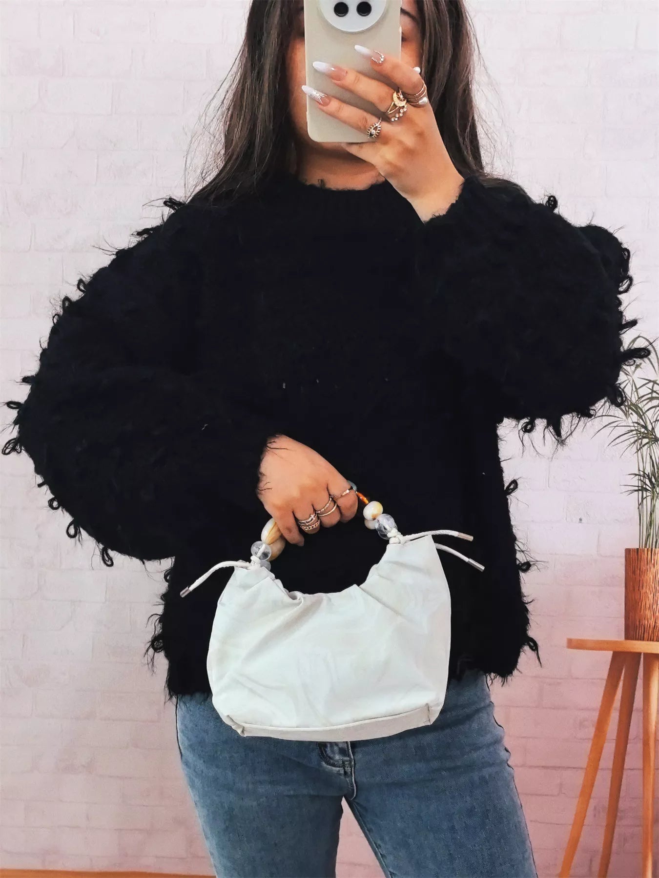 Chunky Round Neck Long Sleeve Sweater 