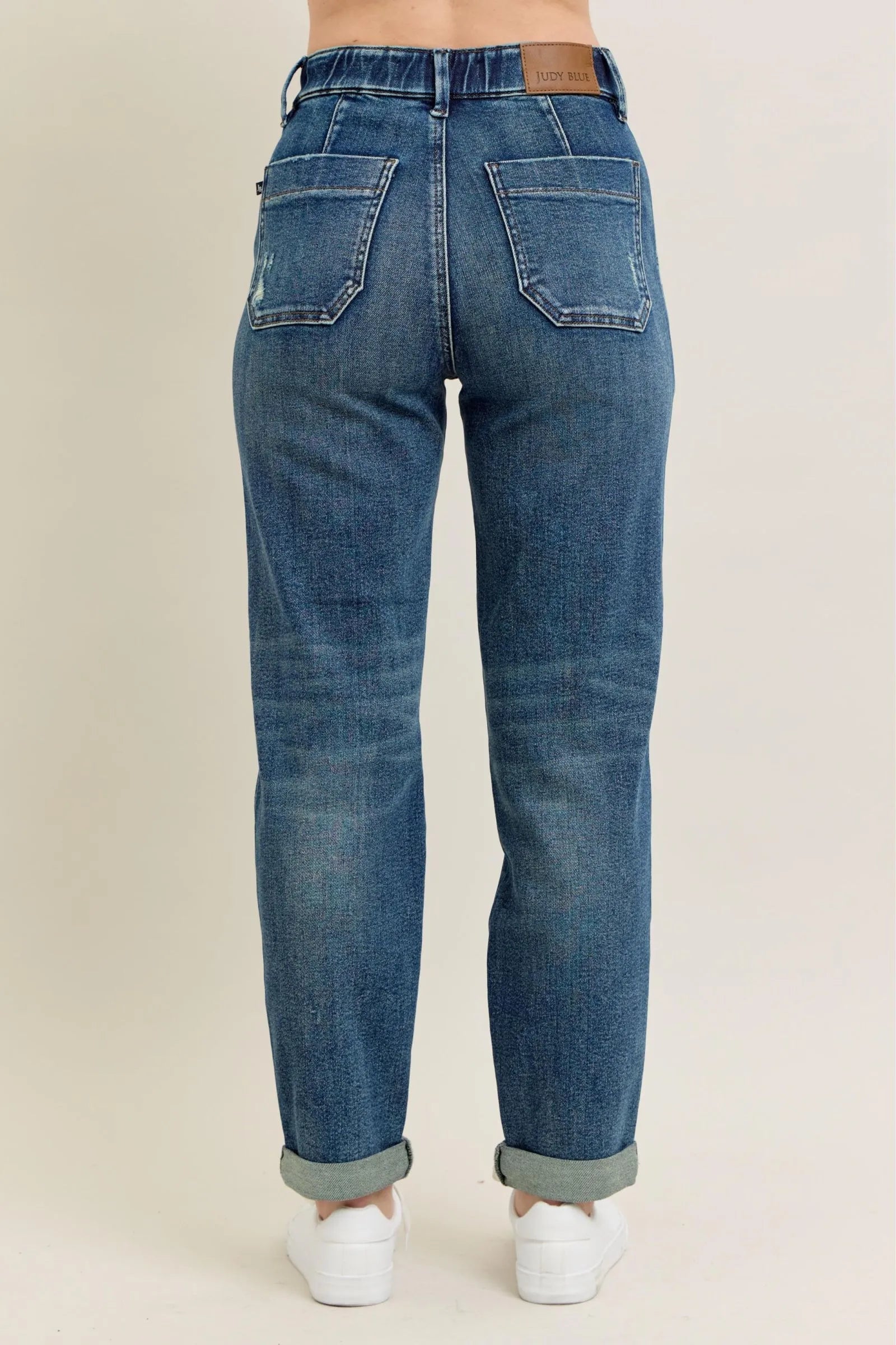 Judy Blue Full Size HW Vintage Wash Jeans w/ Drawstring Plus Size 