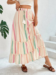 Frill Printed Maxi Skirt 