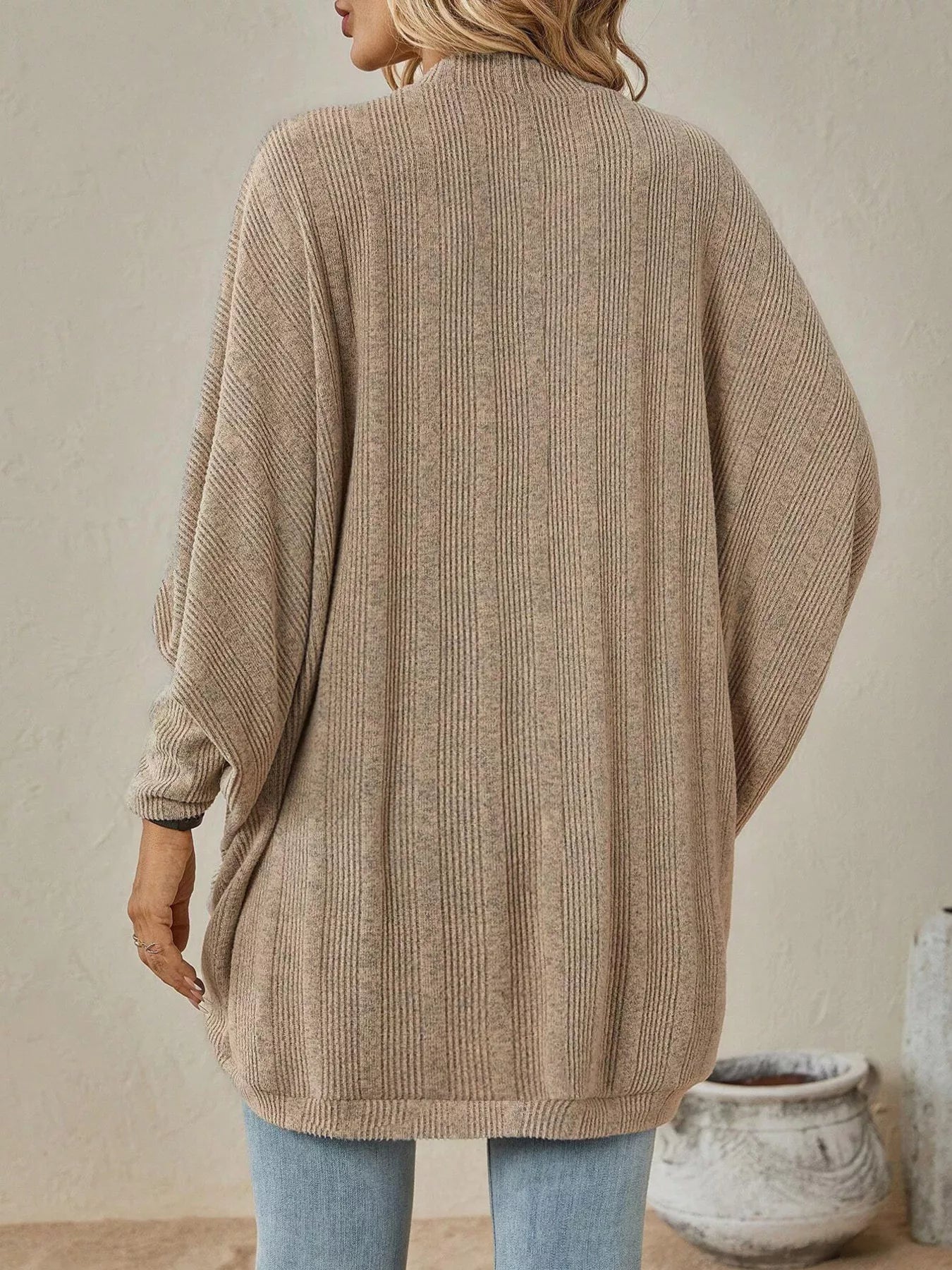 Cozy Oversized Open Front Knit Cardigan 