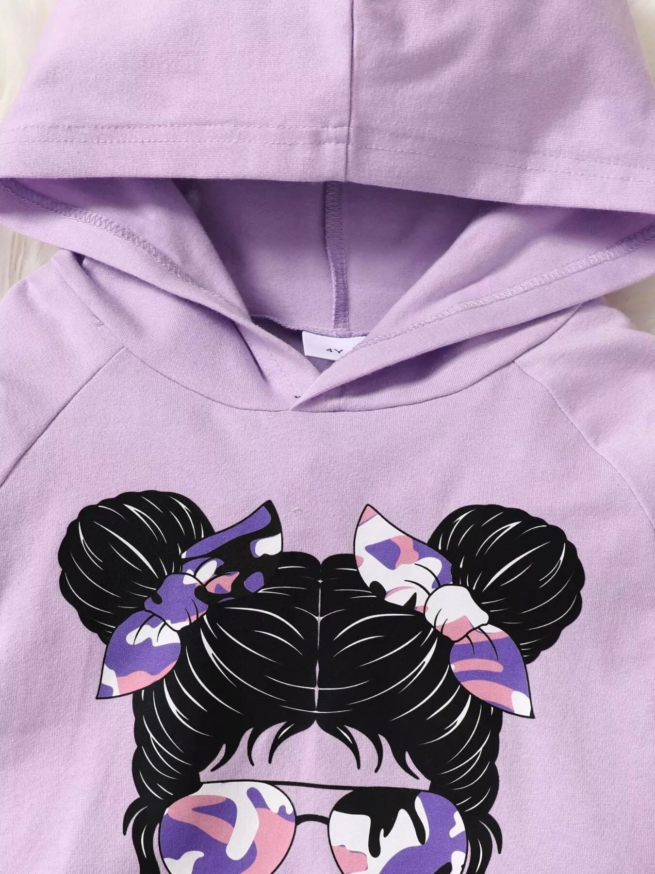 Children's Graphic Camo Print Hoodie & Pants Set 