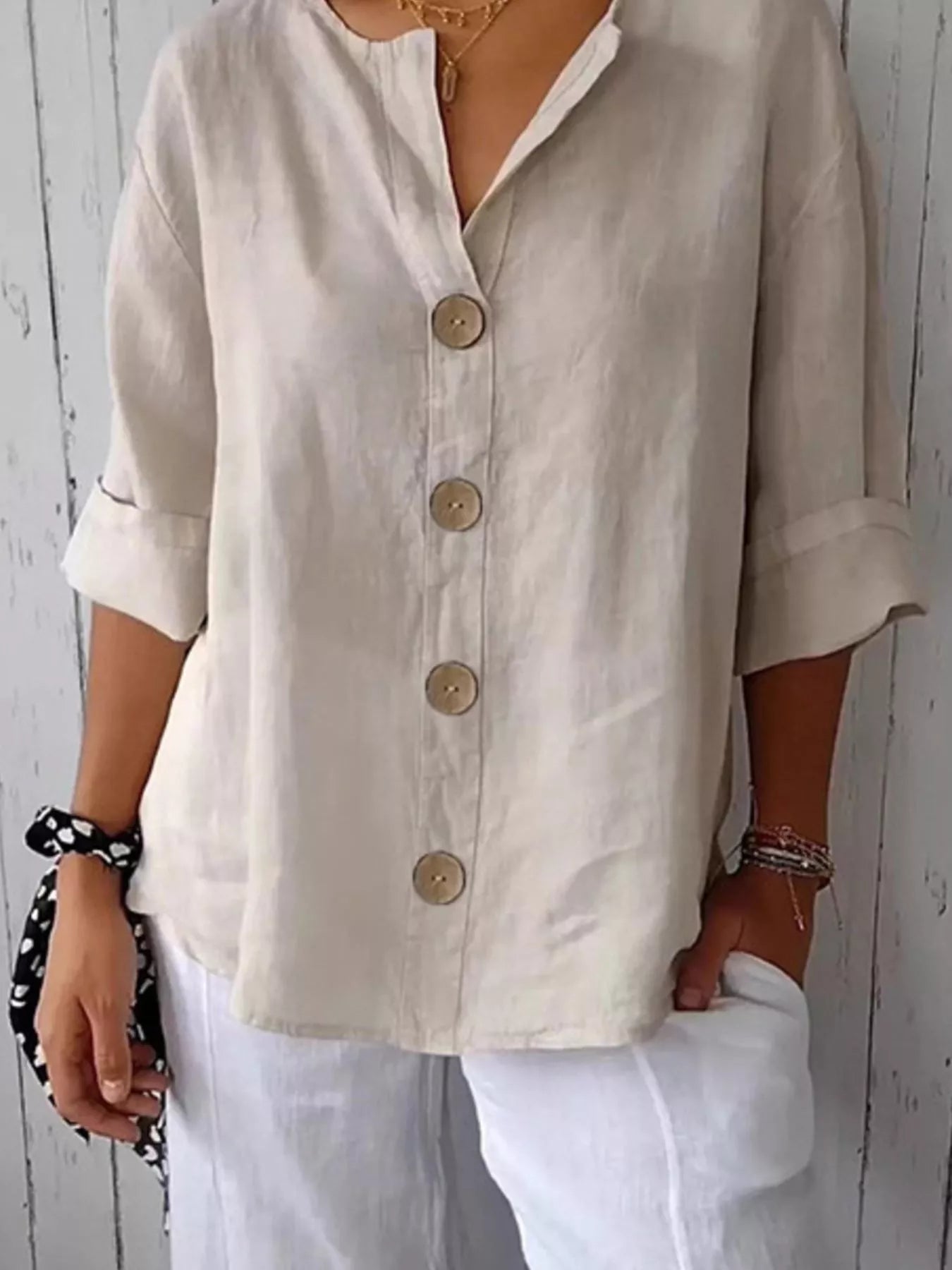 Casual Loose Button-Down Shirt 