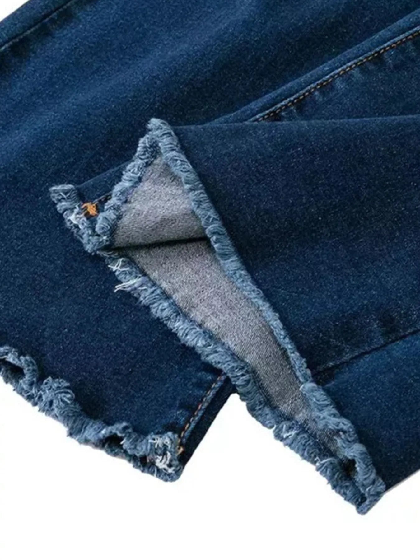 Full Size Distressed Raw Hem Flare Jeans Plus Size 
