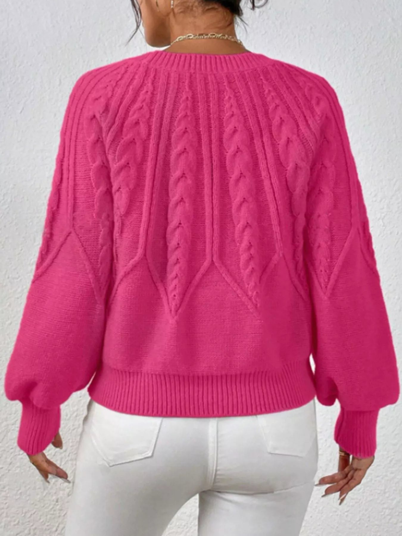 Cable Knit Long Sleeve Sweater 