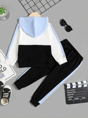 Children's Color Block Hoodie and Pants Set 