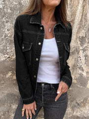 Button Up Long Sleeve Denim Jacket 