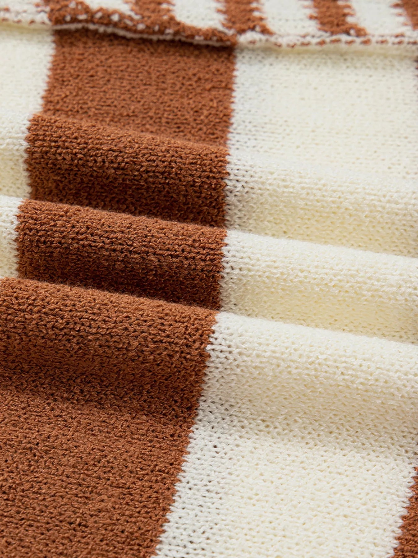 Stripe Drop Shoulder Sleeve Patchwork Baggy Sweater 