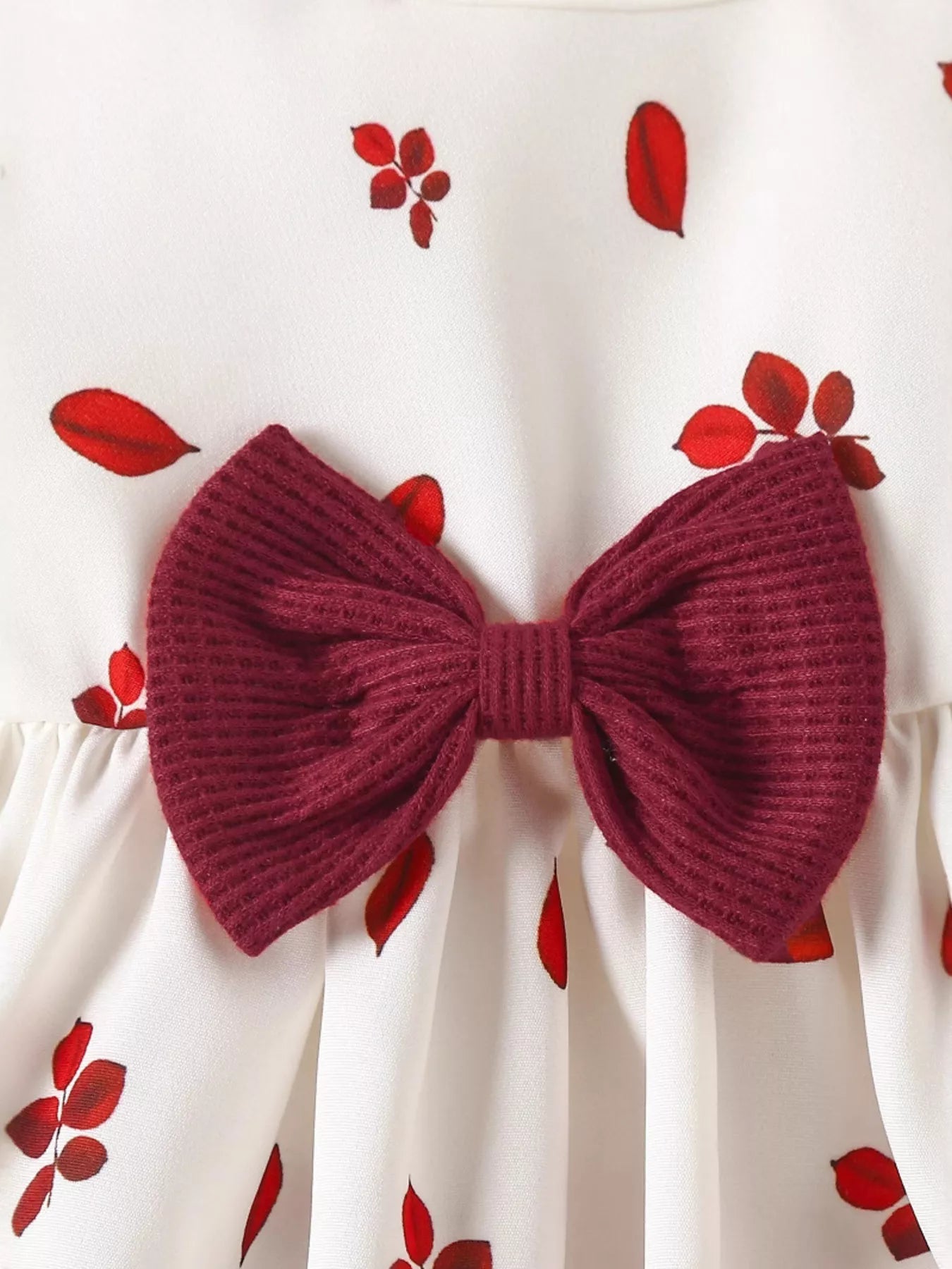 Children's Bow Dress & Ruffle Trim Cardigan Set 