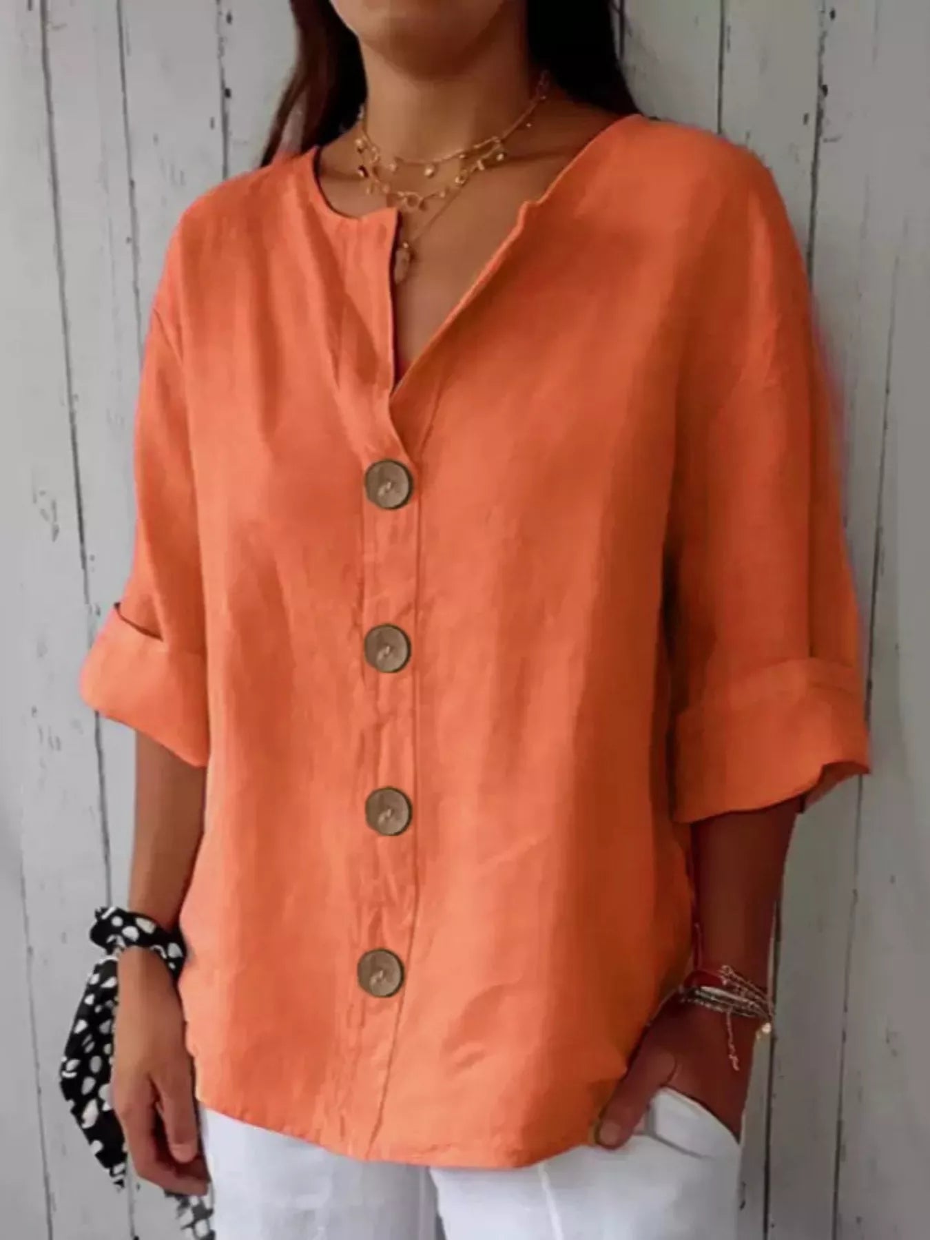 Casual Loose Button-Down Shirt 