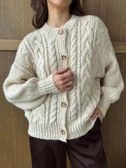 Cable Knit Button-Down Cardigan 