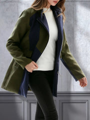 Color Block Zip Up Outerwear 