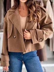 Lapel Collar Dropped Shoulder Jacket 