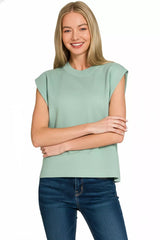 Zenana Round Neck Viscose Sweater Vest 