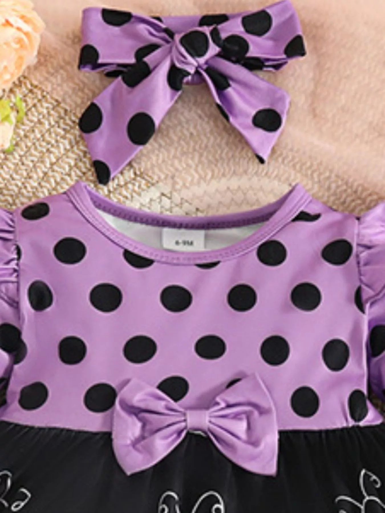 Children's Ladybug Print Ruffle Trim Top and Pants Set 