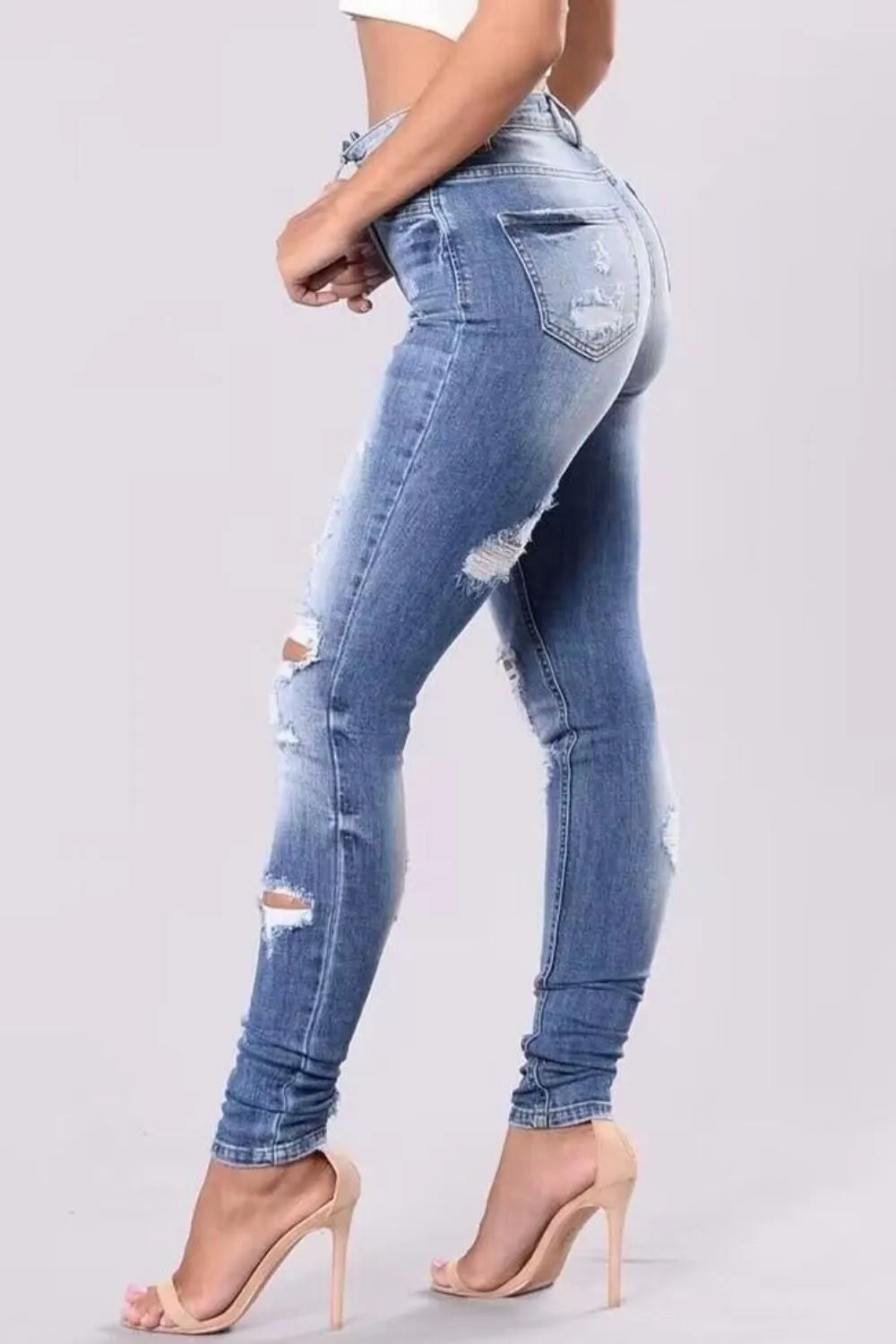 Full Size Distressed Skinny Jeans Plus Size 