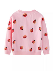 Children's Ladybug Print Crew Neck Sweatshirt 