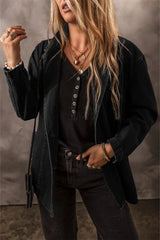Pocketed Long Sleeve Denim Jacket 