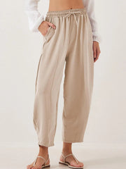 Full Size Drawstring Cropped Jogger Pants Plus Size 