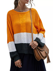 Color Block Round Neck Sweater 