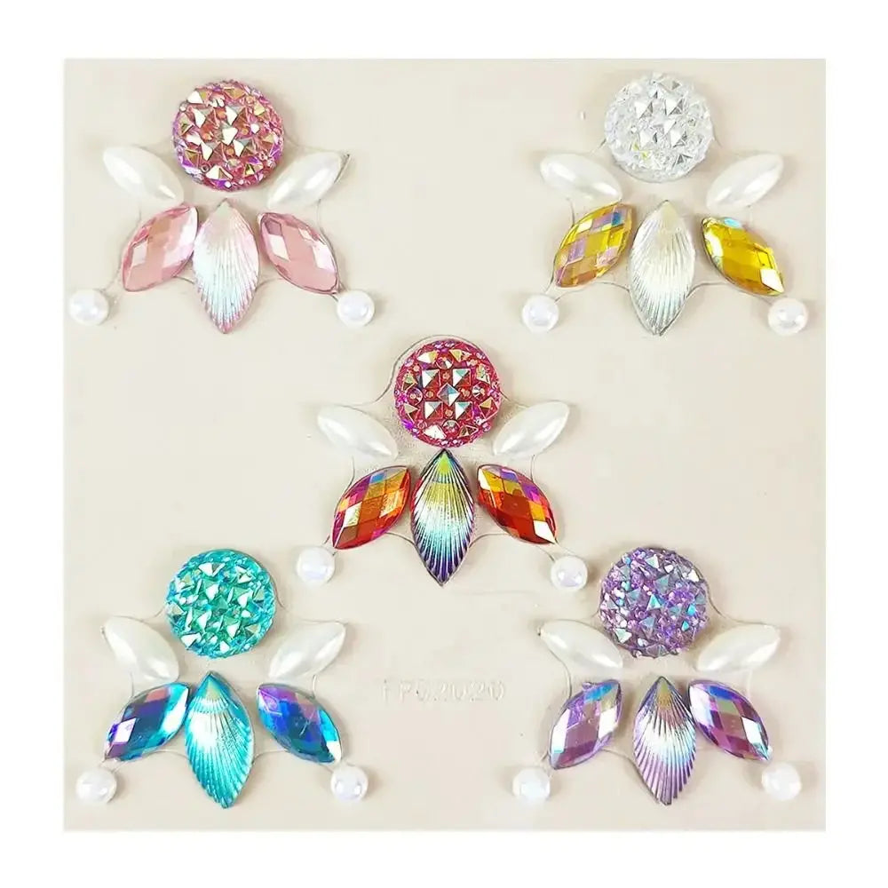 3D Forehead Tattoo Stickers Colorful DIY Children Gem Stickers Face Jewels Glitter Face Body Rhinestone Stickers Makeup Tools dylinoshop