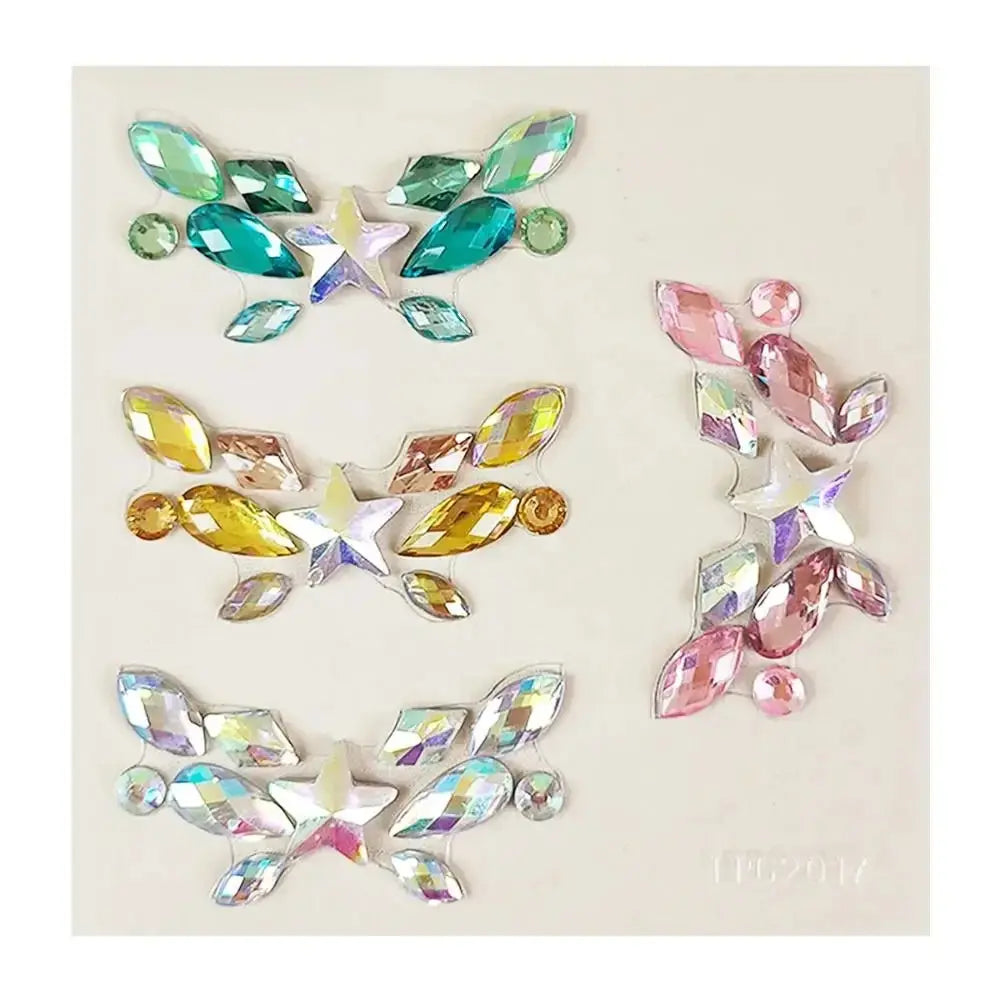 3D Forehead Tattoo Stickers Colorful DIY Children Gem Stickers Face Jewels Glitter Face Body Rhinestone Stickers Makeup Tools dylinoshop