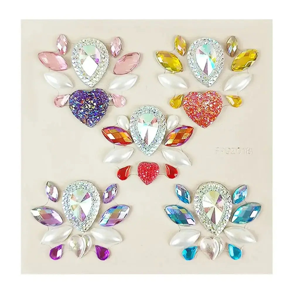 3D Forehead Tattoo Stickers Colorful DIY Children Gem Stickers Face Jewels Glitter Face Body Rhinestone Stickers Makeup Tools dylinoshop