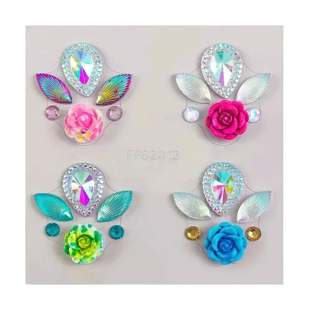 3D Forehead Tattoo Stickers Colorful DIY Children Gem Stickers Face Jewels Glitter Face Body Rhinestone Stickers Makeup Tools dylinoshop
