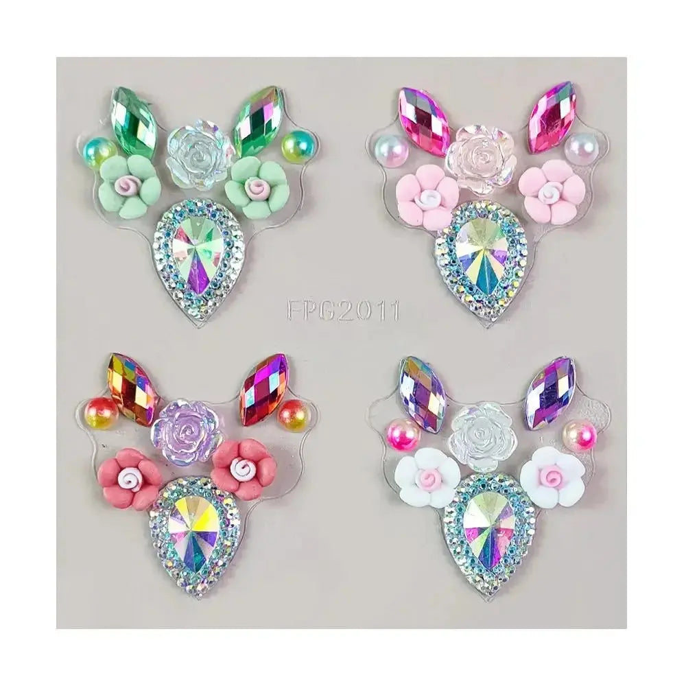 3D Forehead Tattoo Stickers Colorful DIY Children Gem Stickers Face Jewels Glitter Face Body Rhinestone Stickers Makeup Tools dylinoshop