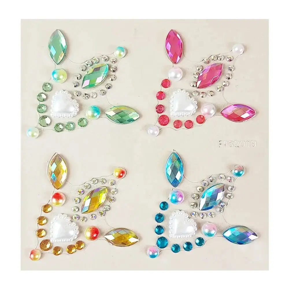 3D Forehead Tattoo Stickers Colorful DIY Children Gem Stickers Face Jewels Glitter Face Body Rhinestone Stickers Makeup Tools dylinoshop