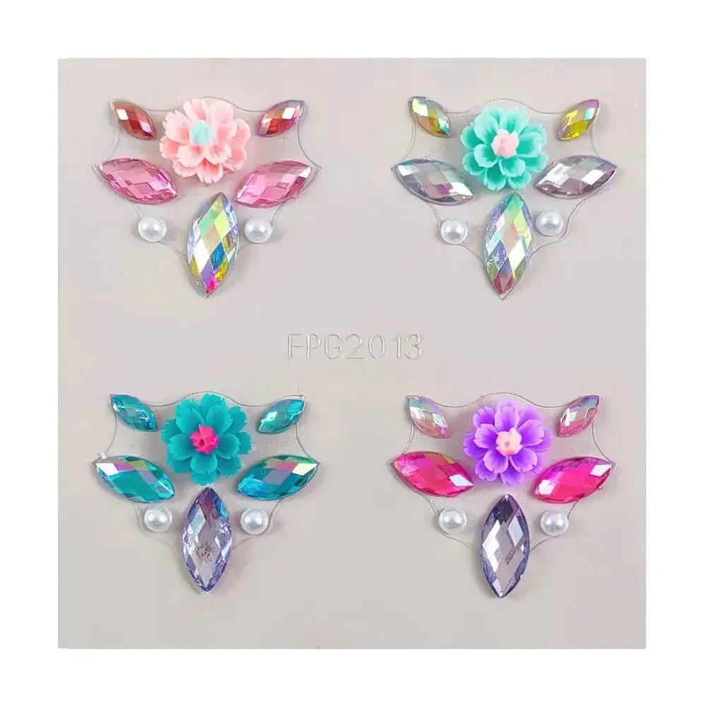 3D Forehead Tattoo Stickers Colorful DIY Children Gem Stickers Face Jewels Glitter Face Body Rhinestone Stickers Makeup Tools dylinoshop