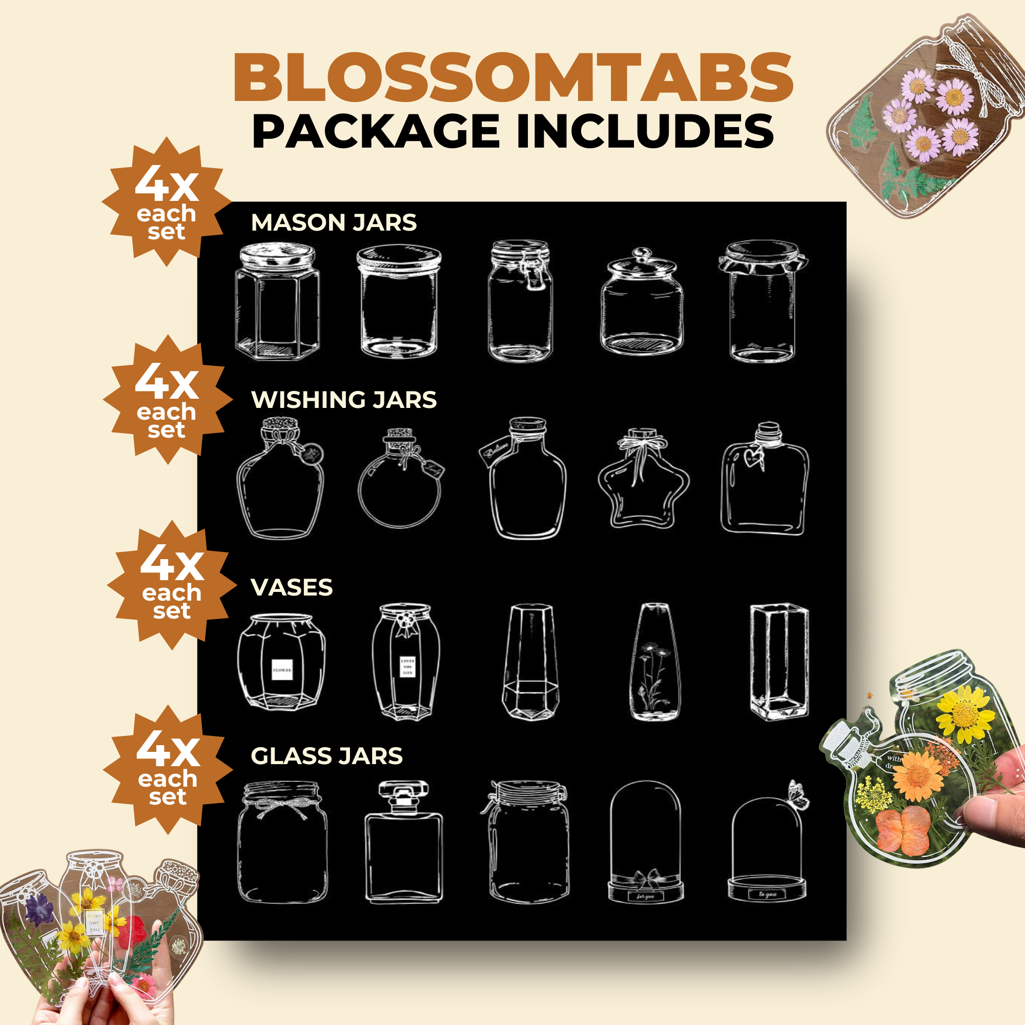 BlossomTabs DIY Transparent Bookmarks (Set of 80 Pcs) 