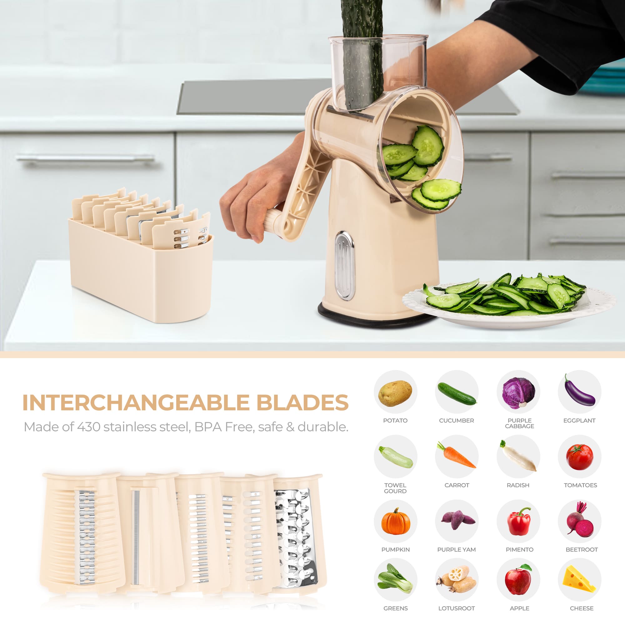 uexim Vegetable Slicer and Grater for Kitchen 