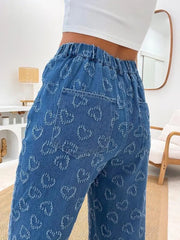 Heart Washed straight Leg Jeans 