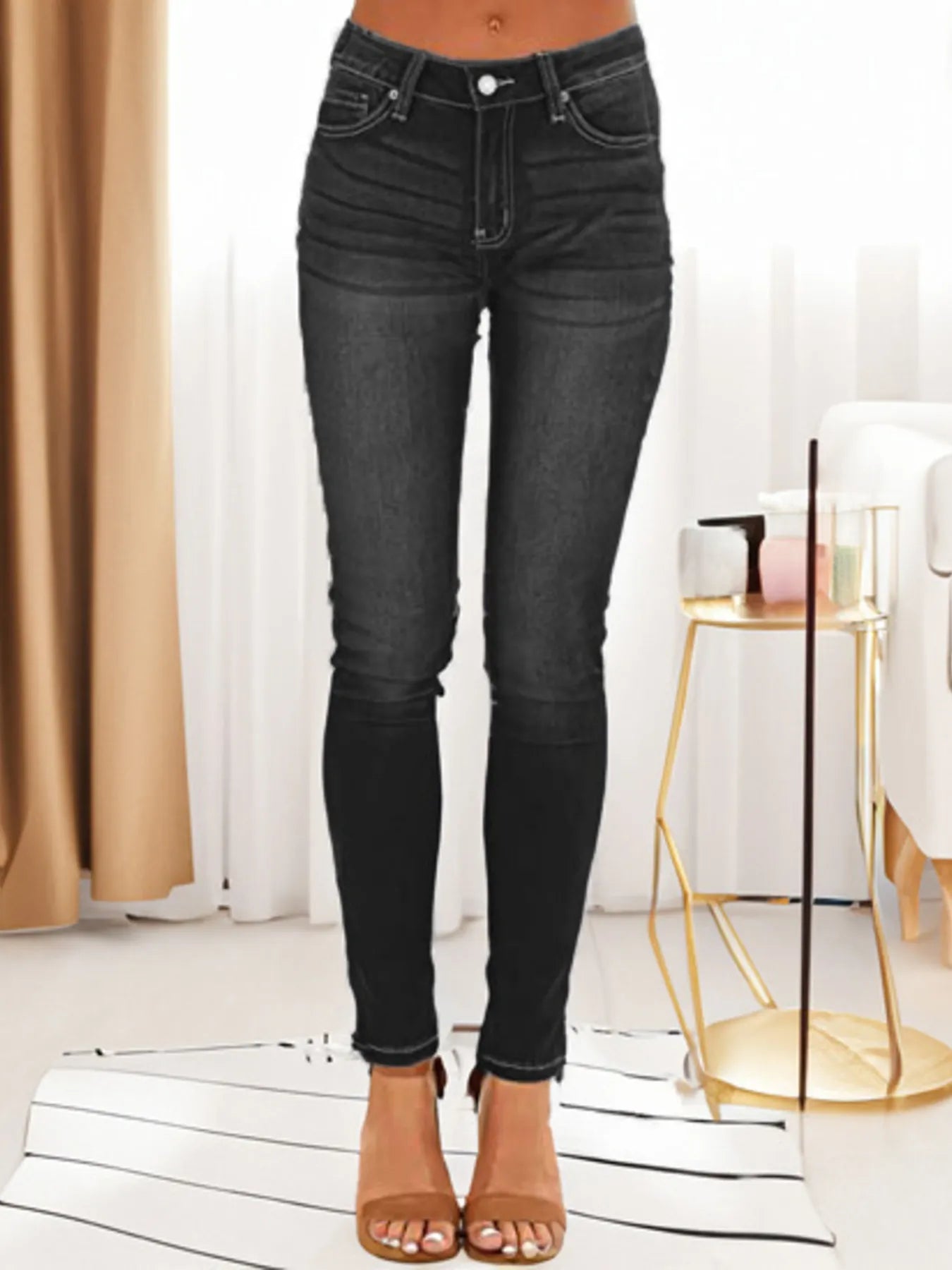 Skinny Fit Washed Jeans 