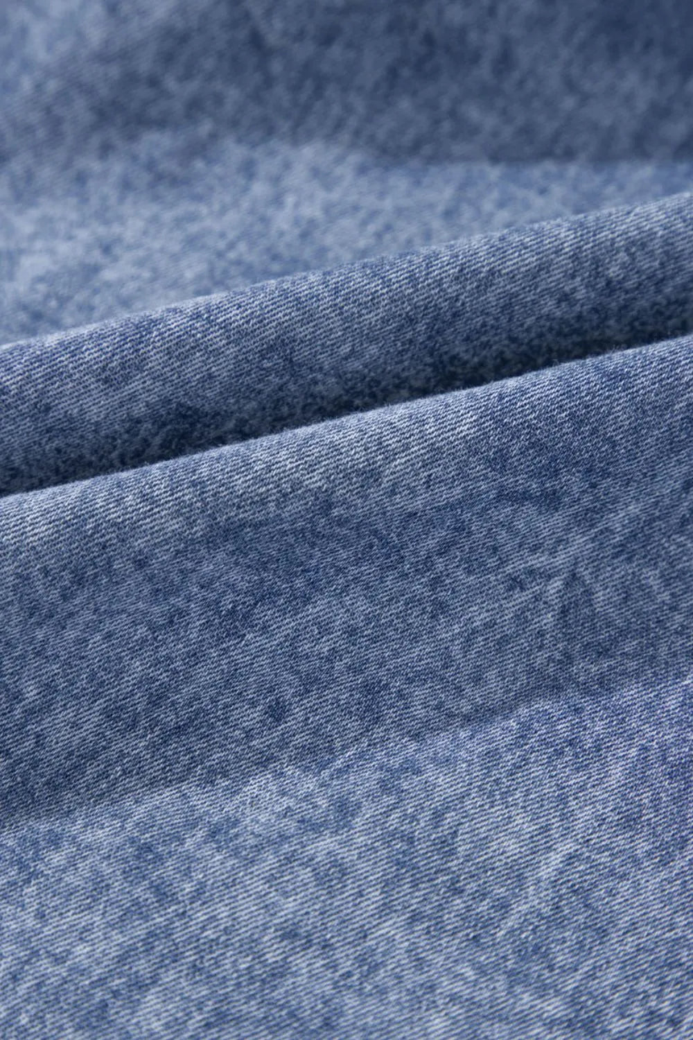 Tie V Neck Tucking Detail Short Sleeve Denim Dress 