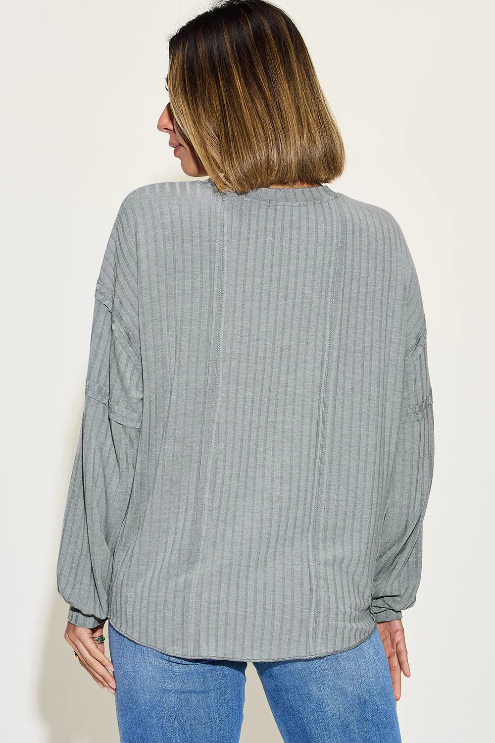 Basic Bae Full Size Ribbed Round Neck Long Sleeve T-Shirt 