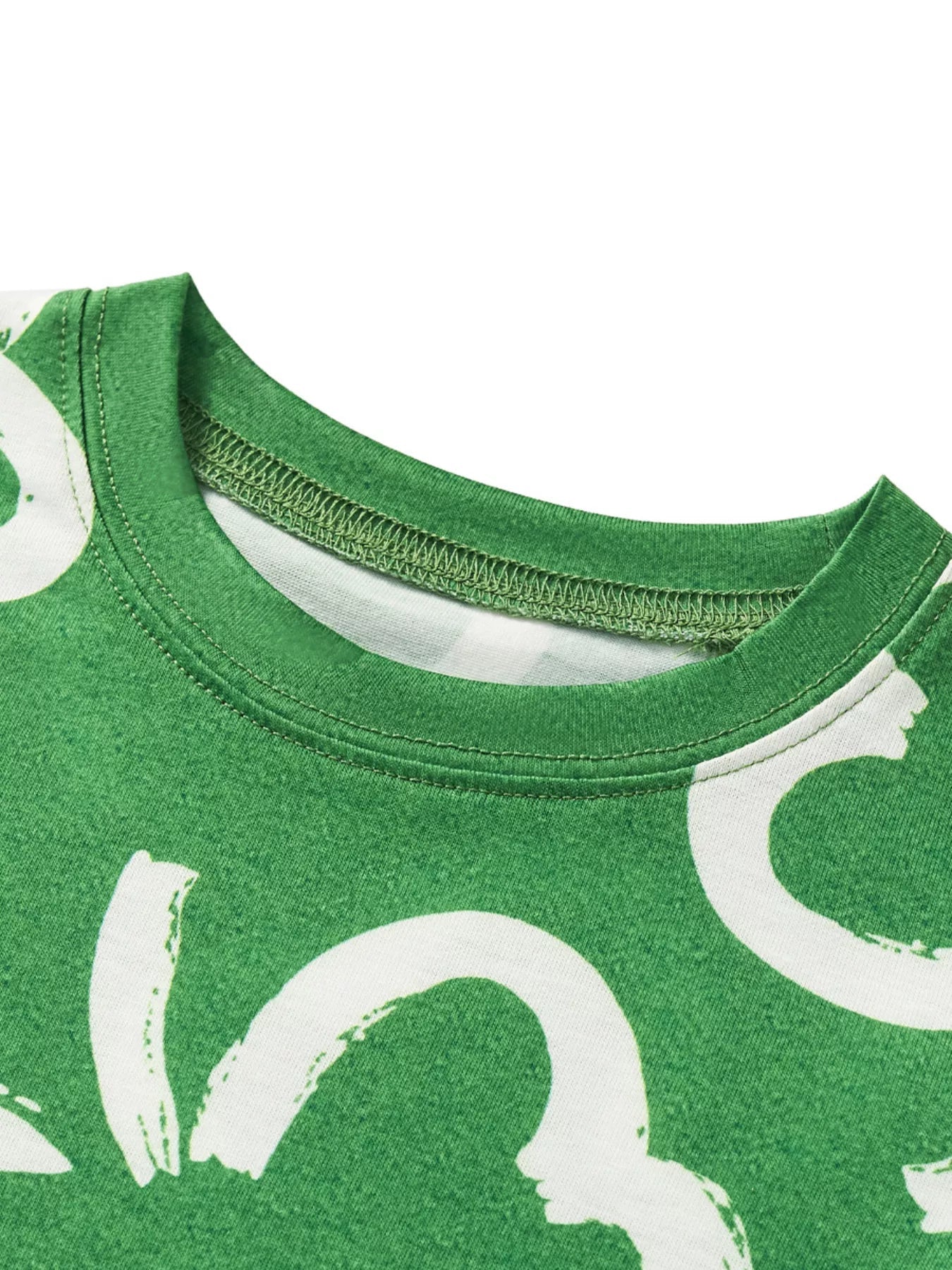 Children's Lucky Clover Print T-Shirt and Shorts Set 