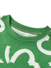 Children's Lucky Clover Print T-Shirt and Shorts Set 
