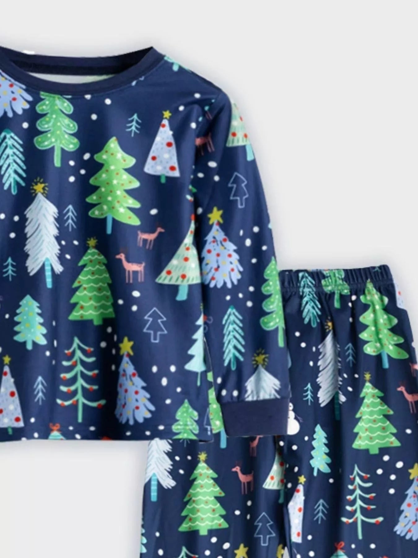 Children's Christmas Tree Print Pajama Set 