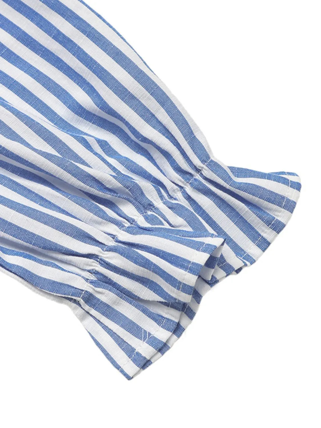 Striped Half Sleeve Mini Shirt Dress 