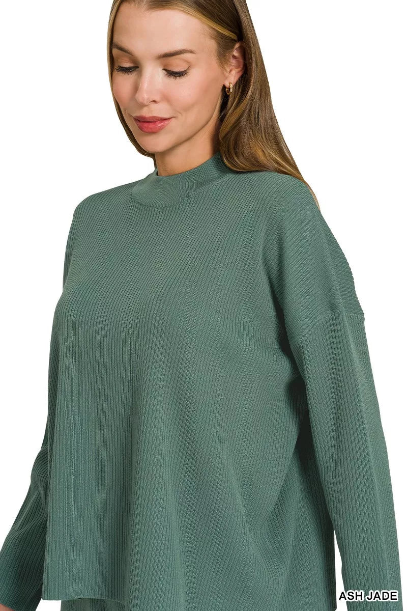 Zenana Viscose Sweater Top & Pants Set 