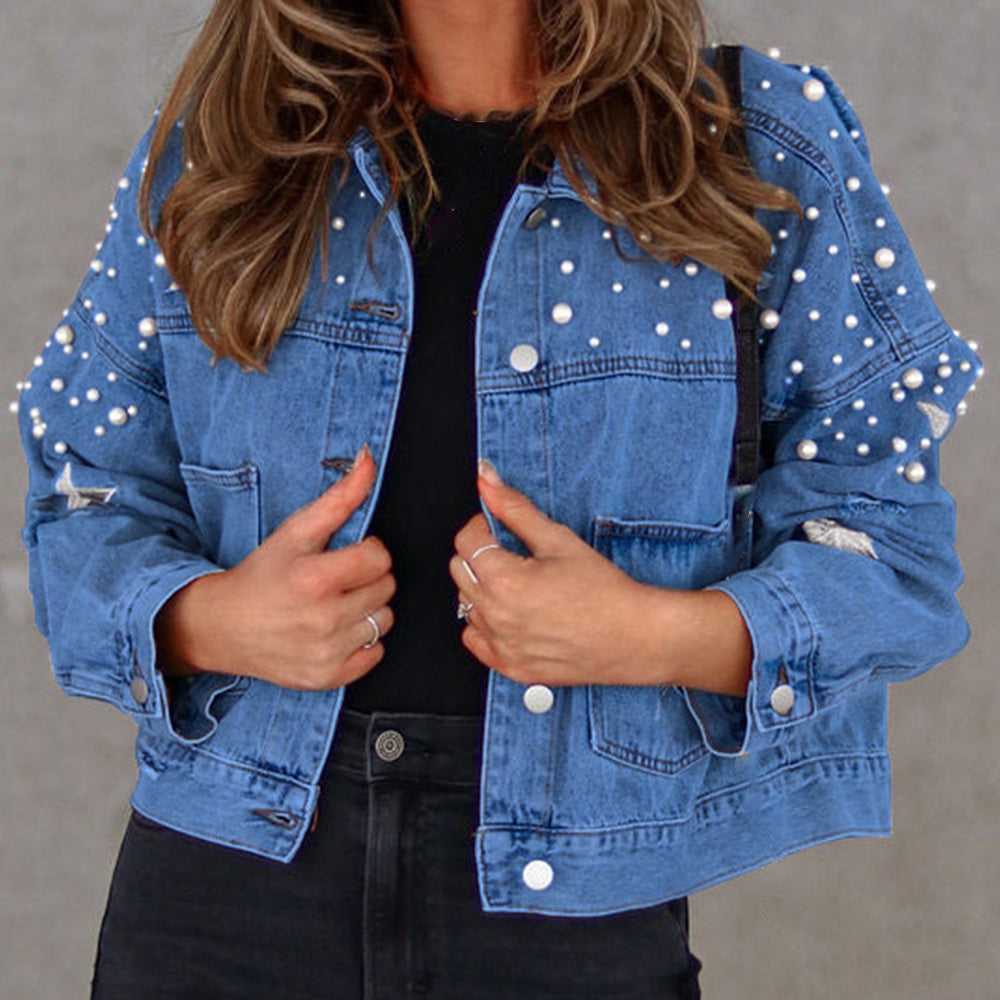 Bead Detail Denim Jacket 