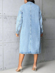 Pocketed Button Up Collared Neck Denim Top 